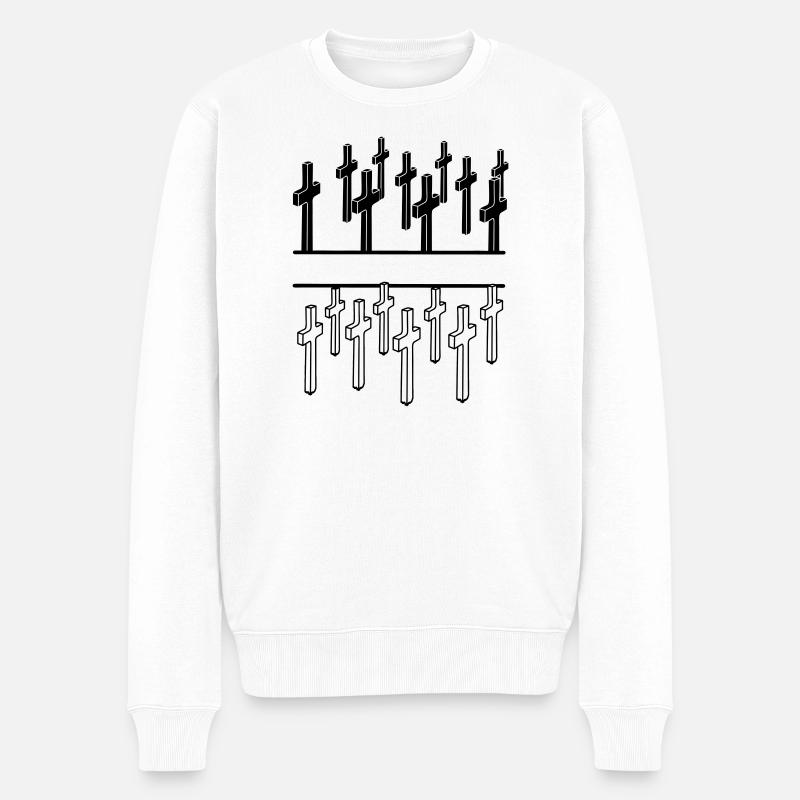 Cimetière militaire de Crosses - Pull Premium bio Homme - blanc