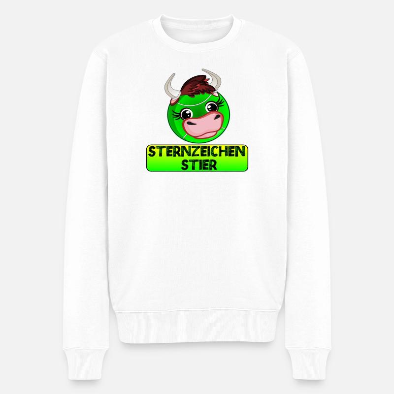 STERNZEICHEN STIER TENNIS - Männer Premium Bio Pullover - Weiß