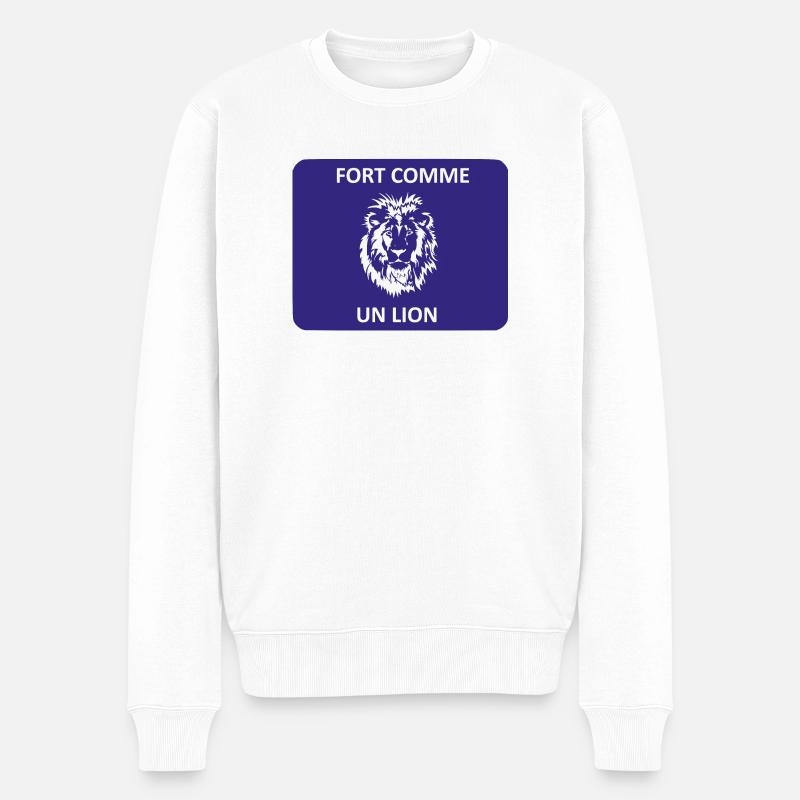 Fort comme un lion - Pull Premium bio Homme - blanc