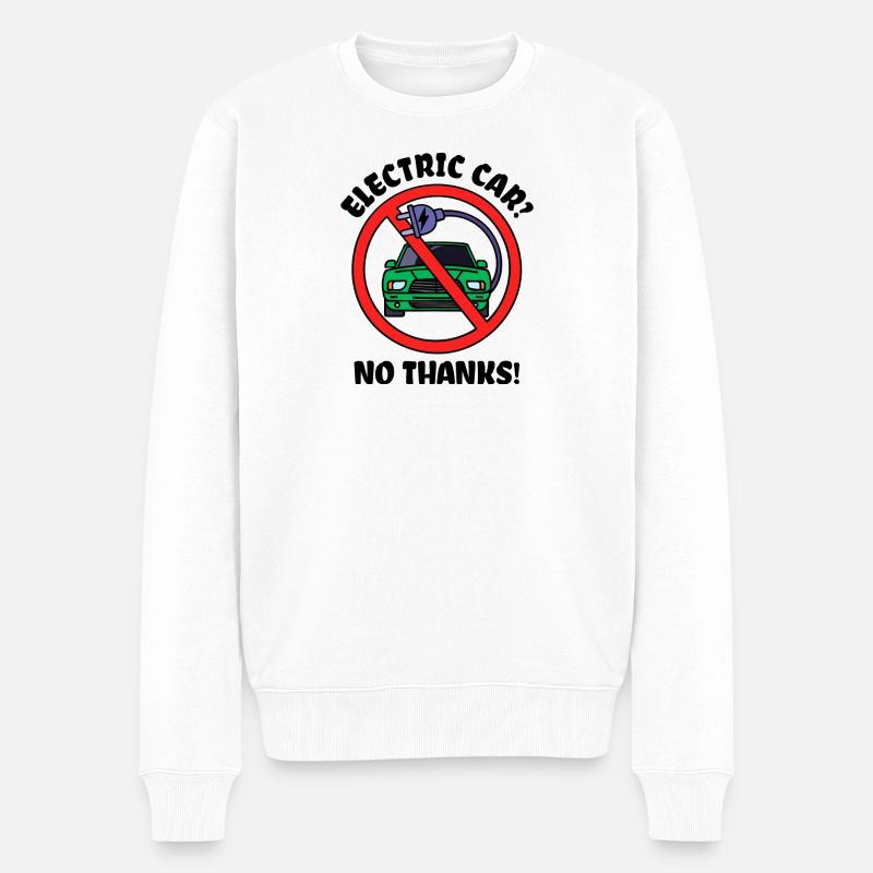 E-auto Tanken Auto Statement Benzin Energie - Männer Premium Bio Pullover - Weiß