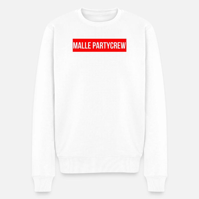 Malle Party Crew - Pull Premium bio Homme - blanc