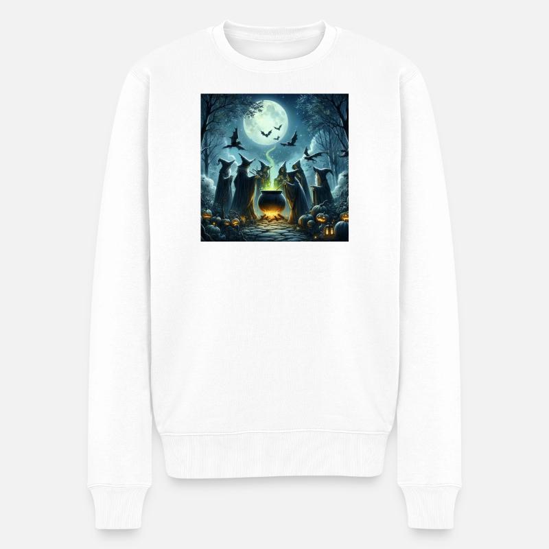 Hexenzirkel - Männer Premium Bio Pullover - Weiß