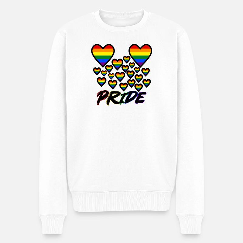 PRIDE - Männer Premium Bio Pullover - Weiß