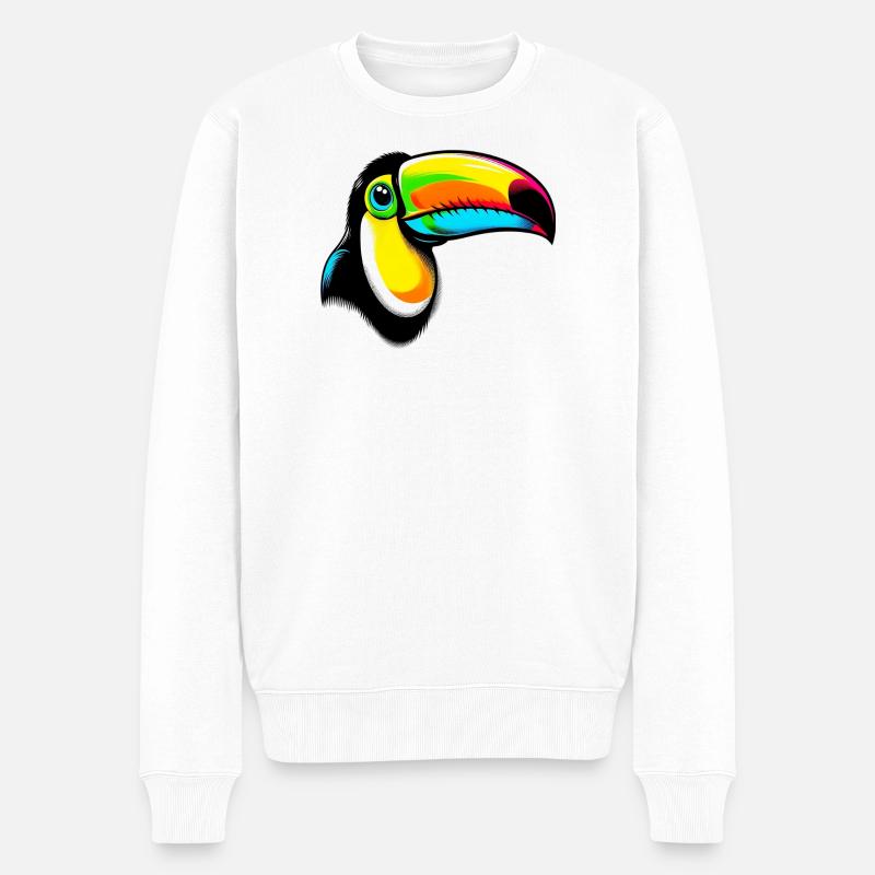 Tukan - Männer Premium Bio Pullover - Weiß