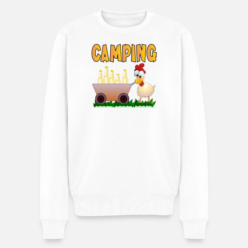 BOISSONS DE CAMPING - Pull Premium bio Homme - blanc