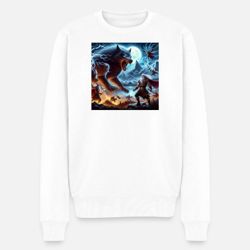 Fenrir - Männer Premium Bio Pullover - Weiß