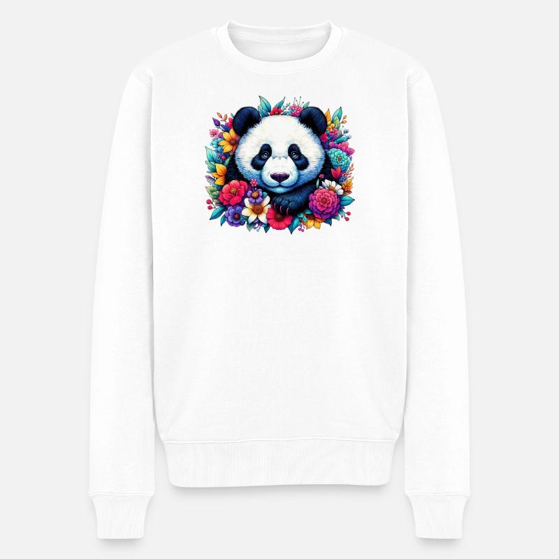 Panda - Pull Premium bio Homme - blanc
