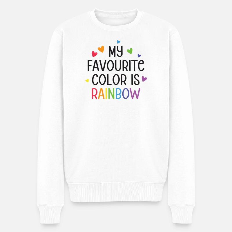 LGBT Pride Month - Meine Lieblingsfarbe ist Regenbogen - Männer Premium Bio Pullover - Weiß