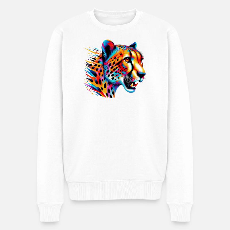 Gepard - Männer Premium Bio Pullover - Weiß