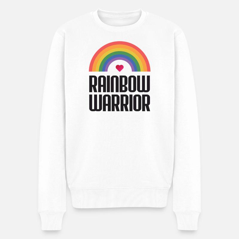 LGBTQ-Pride-Monat - Rainbow Warrior - Männer Premium Bio Pullover - Weiß
