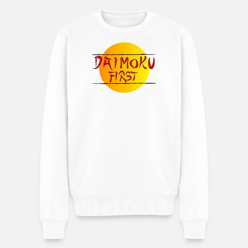 Daimoku First - Männer Premium Bio Pullover - Weiß