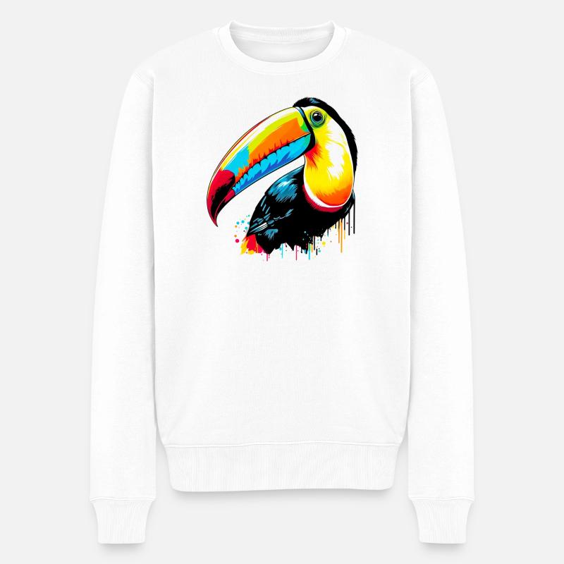 Tukan - Männer Premium Bio Pullover - Weiß