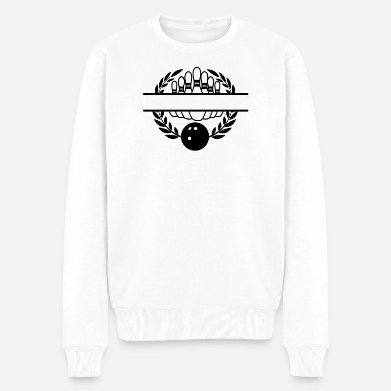 Bannière couronne de laurier bowling - Pull Premium bio Homme - blanc