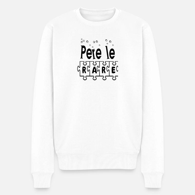 Père Le Rare Perle Rare - Pull Premium bio Homme - blanc