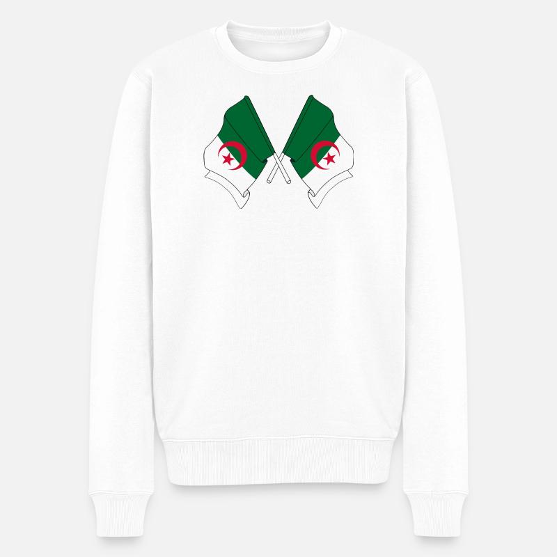 Deux drapeaux que l’Algérie a franchis - Pull Premium bio Homme - blanc