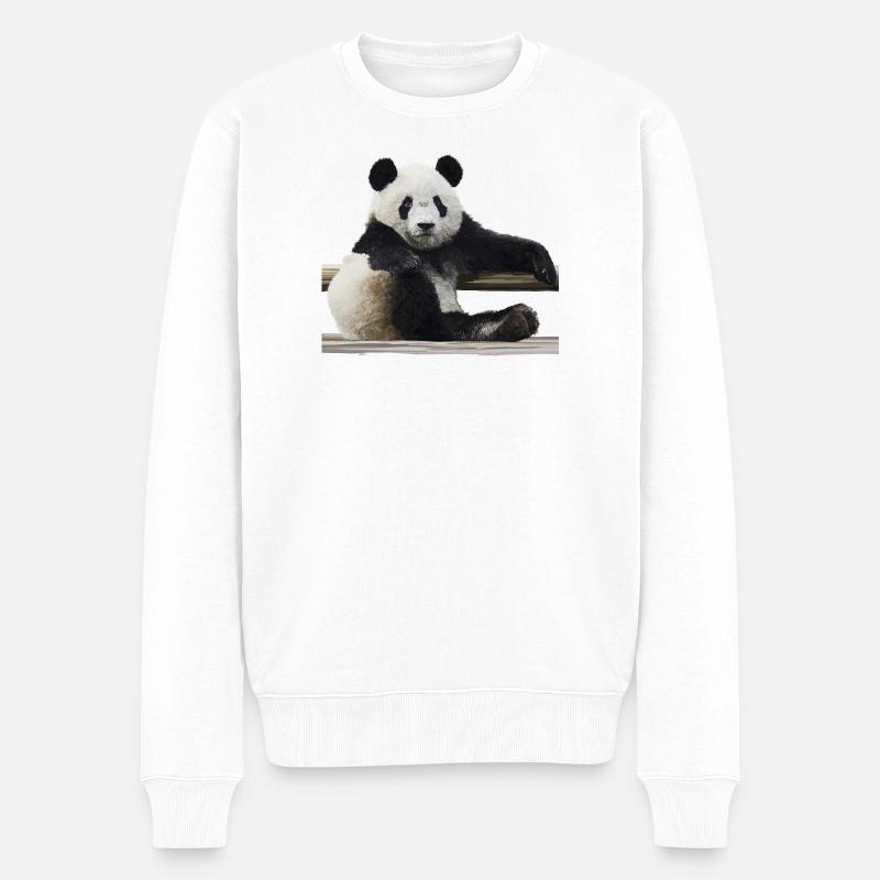 Panda - Pull Premium bio Homme - blanc