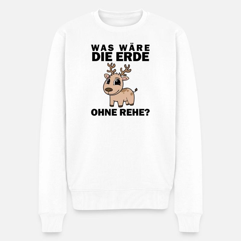 Reh Spruch Sprüche - Männer Premium Bio Pullover - Weiß