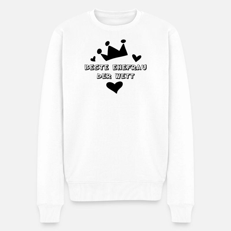 Beste Ehefrau der Welt - Männer Premium Bio Pullover - Weiß