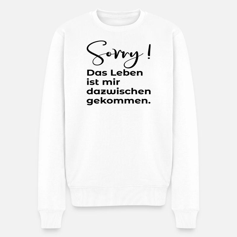 AUSREDE - ZEITMANAGEMENT - Männer Premium Bio Pullover - Weiß