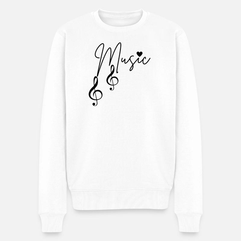 Notes de musique - Pull Premium bio Homme - blanc