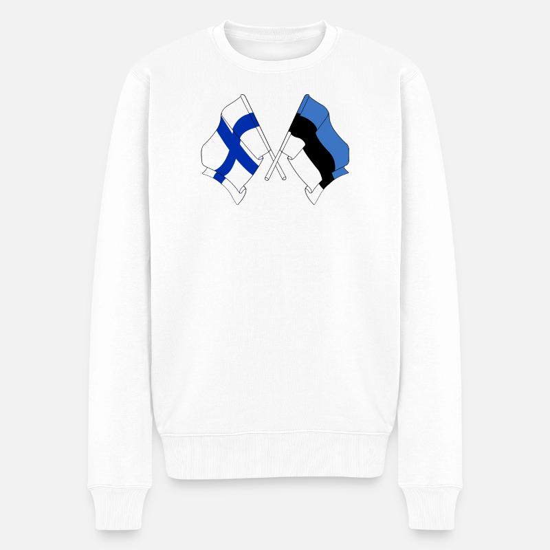 Drapeau Finlande, drapeau Estonie - Pull Premium bio Homme - blanc