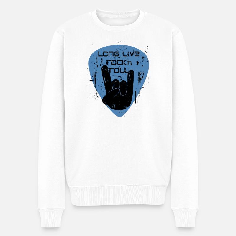long live rock 'n' roll - Männer Premium Bio Pullover - Weiß