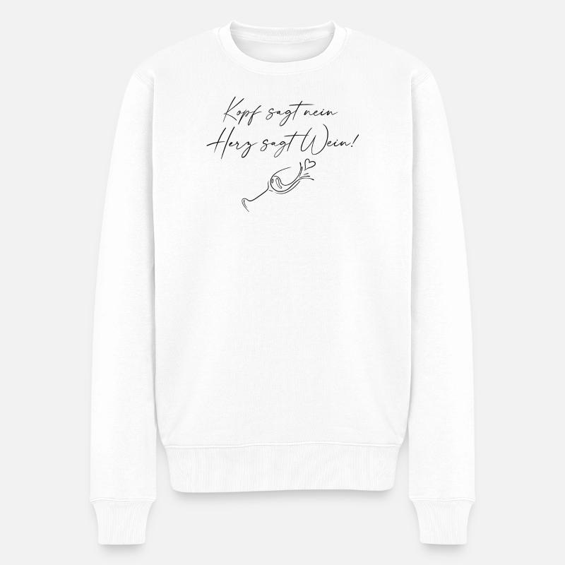 Le cœur dit vin - Pull Premium bio Homme - blanc