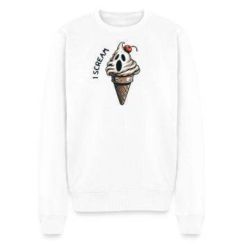 Ich schreie. Lustiges Design - Männer Premium Bio Pullover - Weiß - Vorne - Thijin (182cm)
