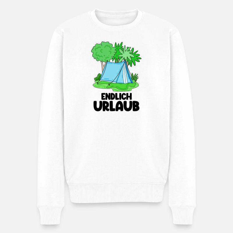 Zelt Urlaub Urlauber Zelten - Männer Premium Bio Pullover - Weiß