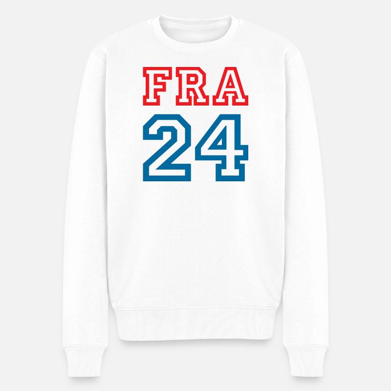 France Frankreich - Männer Premium Bio Pullover - Weiß