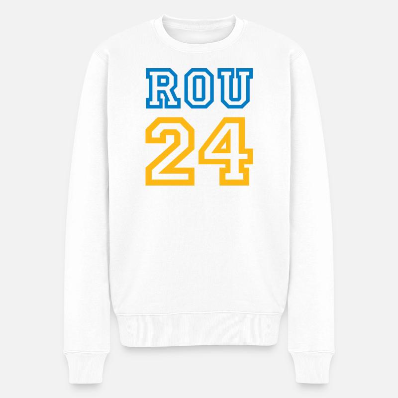 Romania Rumänien - Männer Premium Bio Pullover - Weiß