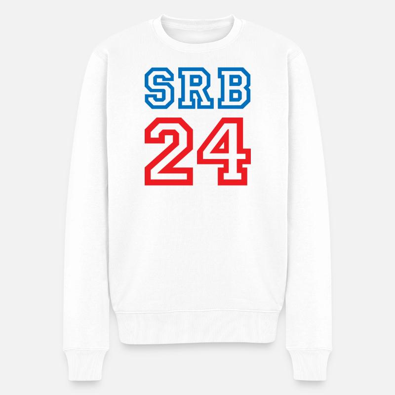 Serbia Serbien - Männer Premium Bio Pullover - Weiß