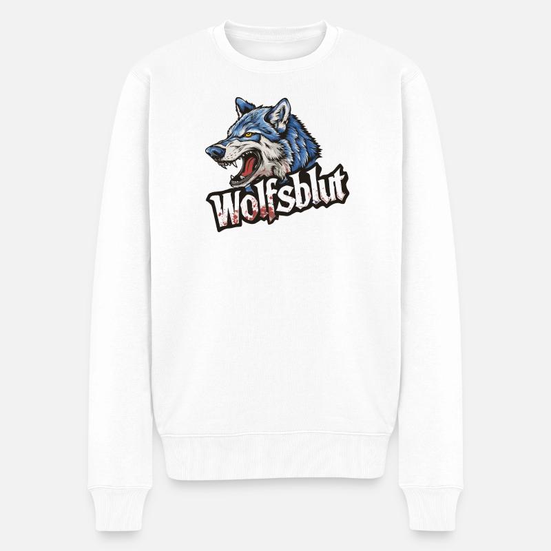 Wolfsblut Werwolf Logo - Männer Premium Bio Pullover - Weiß