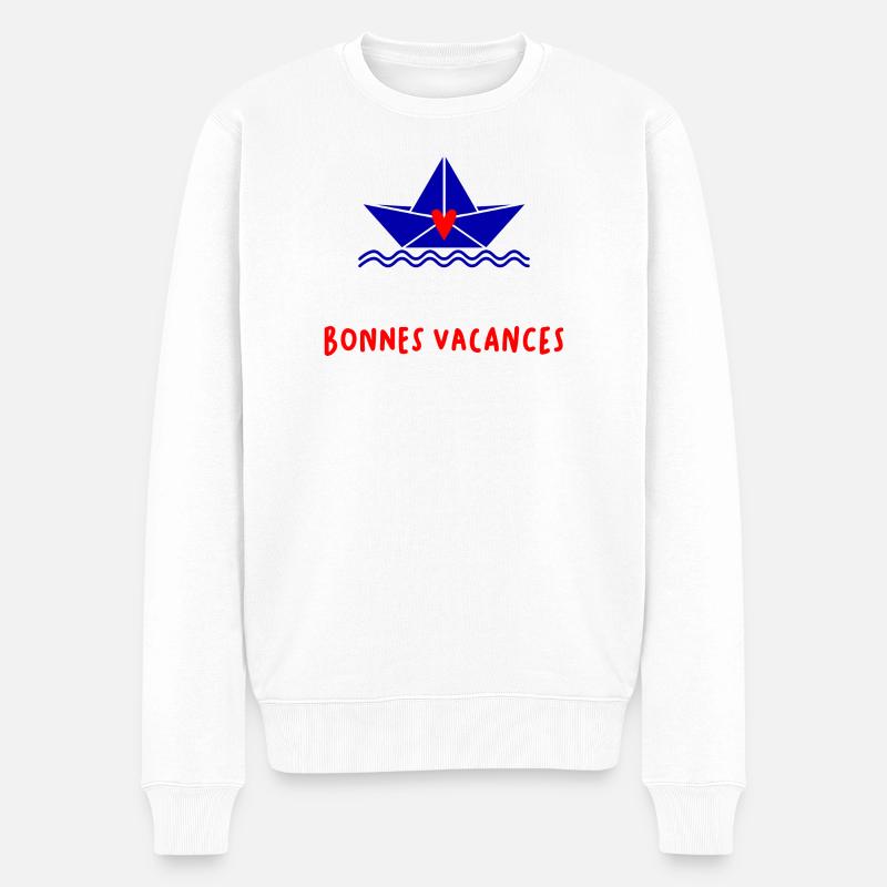 BONNES VACANCES - Pull Premium bio Homme - blanc