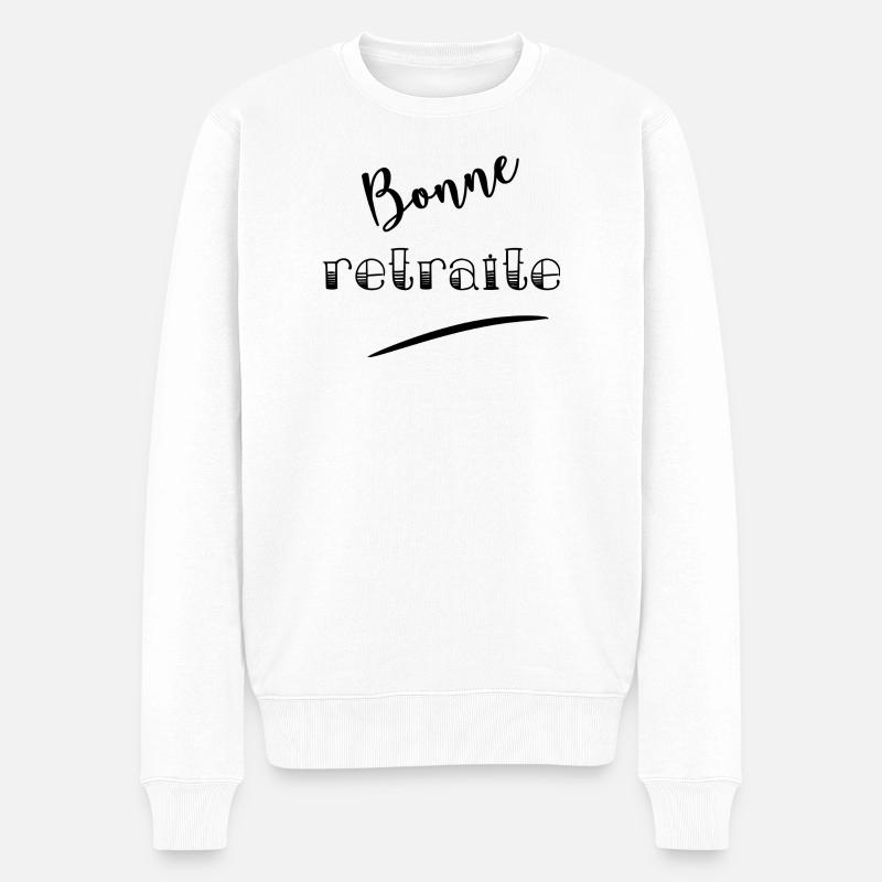 GLÜCKLICHER RUHESTAND - Männer Premium Bio Pullover - Weiß