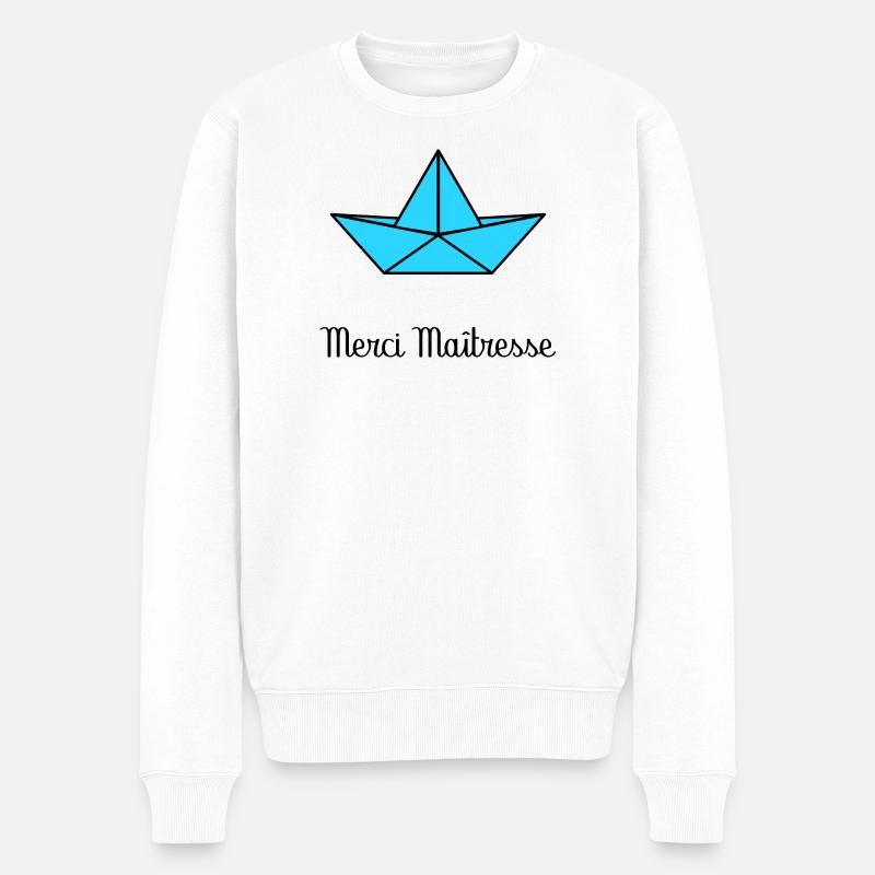 MAÎTRESSE. MERCI. MERCI MAÎTRESSE - Pull Premium bio Homme - blanc