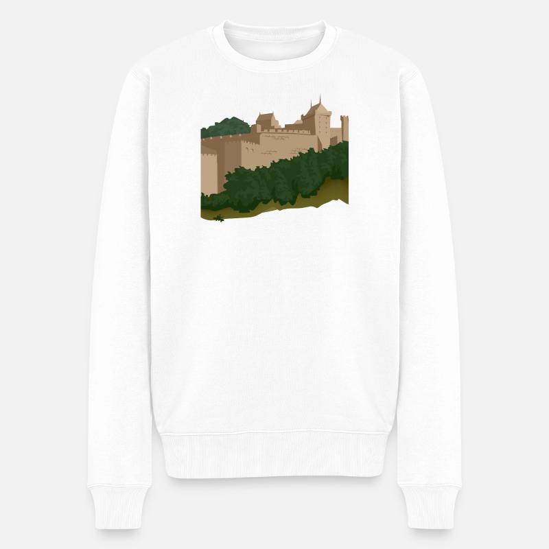 Château sur la colline - Pull Premium bio Homme - blanc