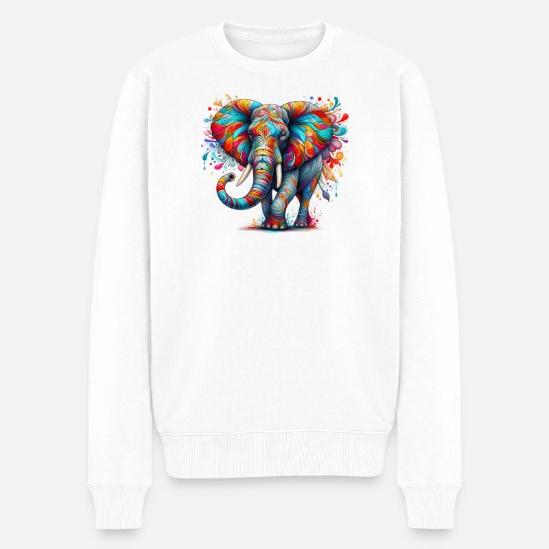 Éléphant - Pull Premium bio Homme - blanc