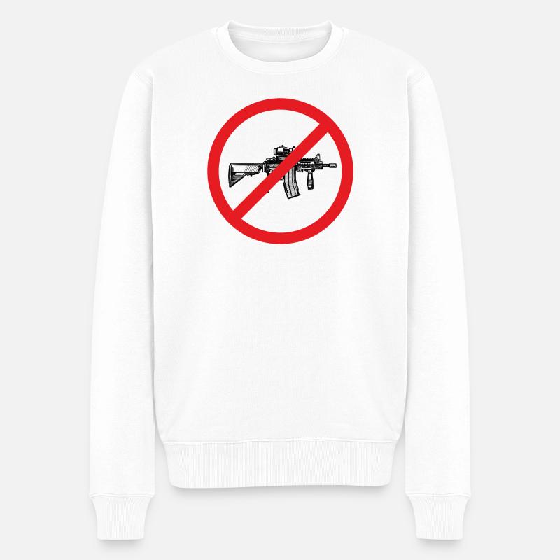 Stop War / Waffe verboten - Männer Premium Bio Pullover - Weiß