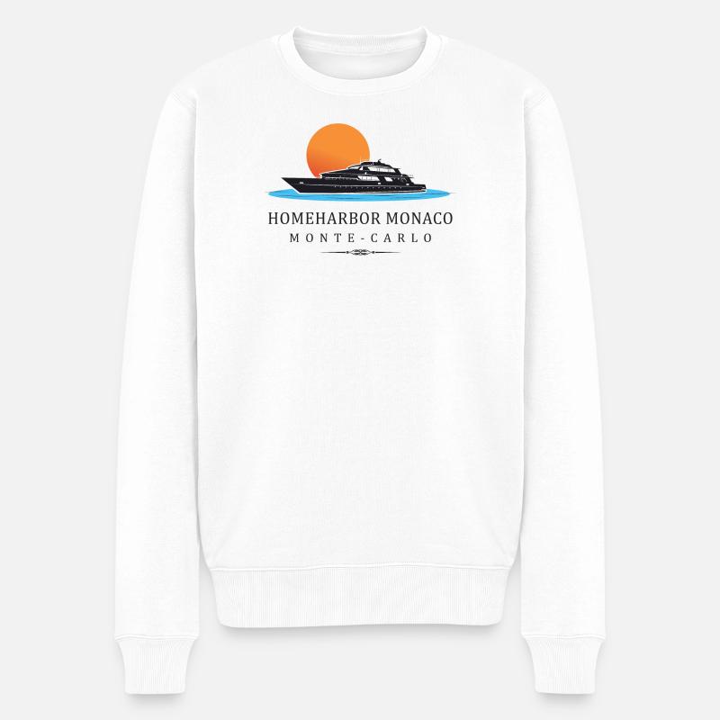 Heimathafen Monaco - Männer Premium Bio Pullover - Weiß