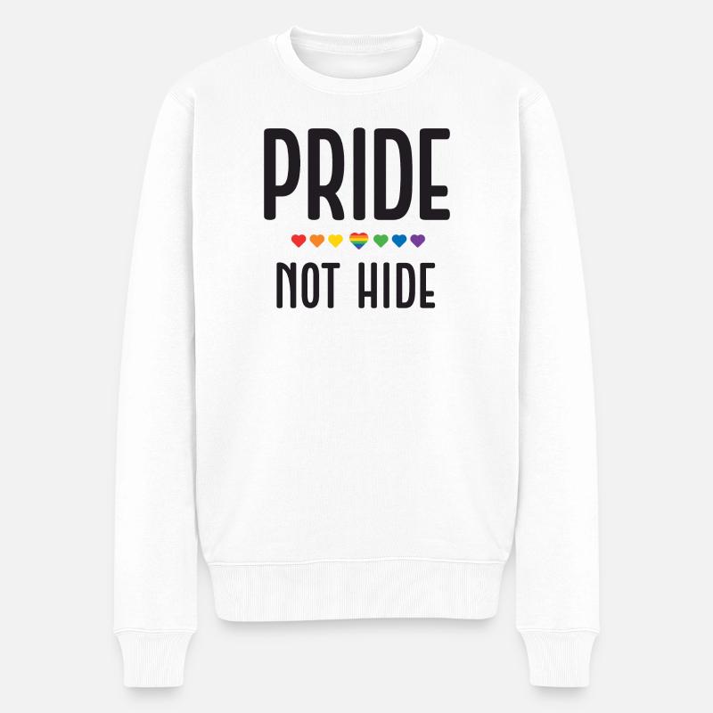 LGBT Pride Month - Pride, Not Hide - Männer Premium Bio Pullover - Weiß