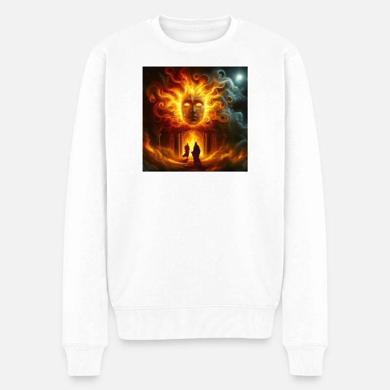Visage de Feu Mythologique - Pull Premium bio Homme - blanc