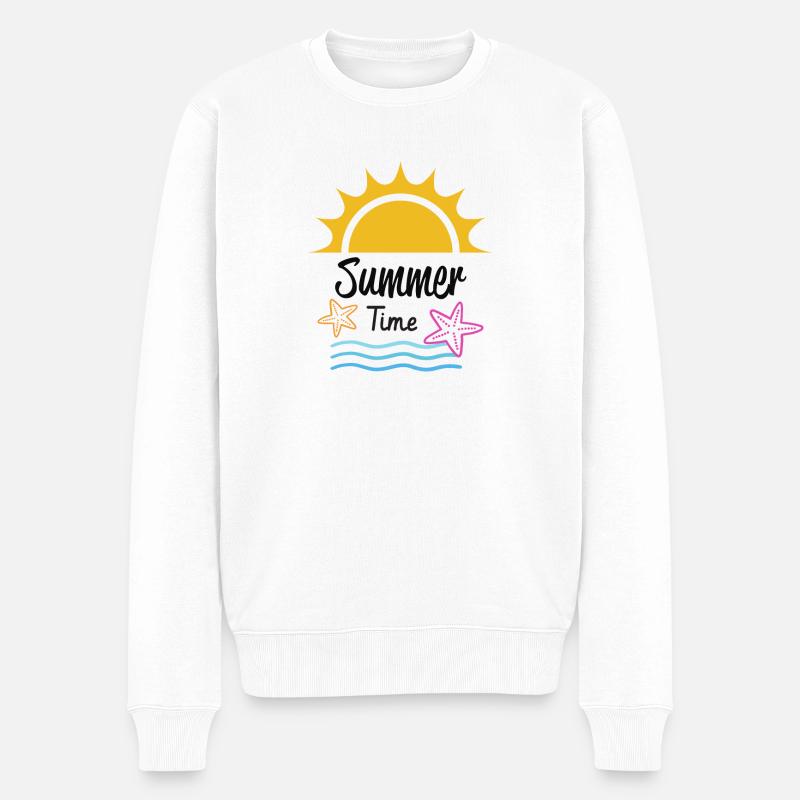 Summer Time Sommer Shirt - Männer Premium Bio Pullover - Weiß