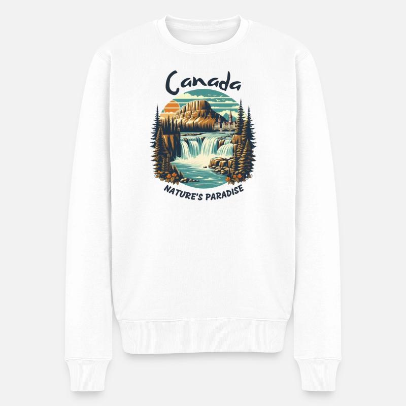 Le paysage du Canada - Pull Premium bio Homme - blanc