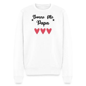 BONNE FÊTE PAPA. PAPA - Pull Premium bio Homme - blanc - Devant - Thijin (182cm)