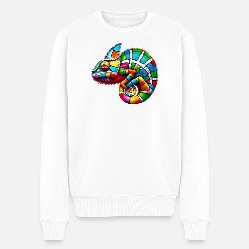 Caméléon Mondrian - Pull Premium bio Homme - blanc