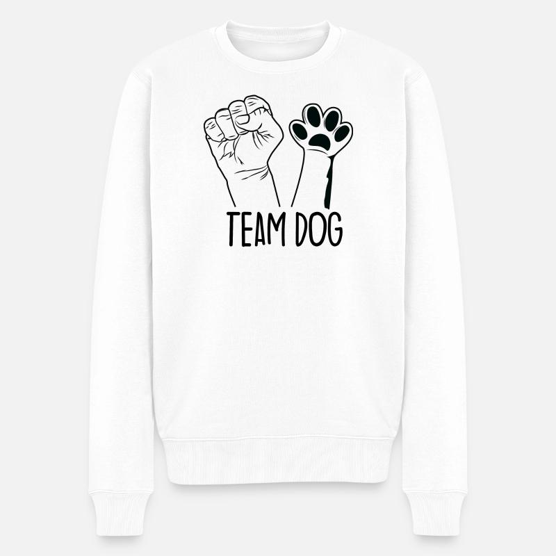 Team Dog - Männer Premium Bio Pullover - Weiß