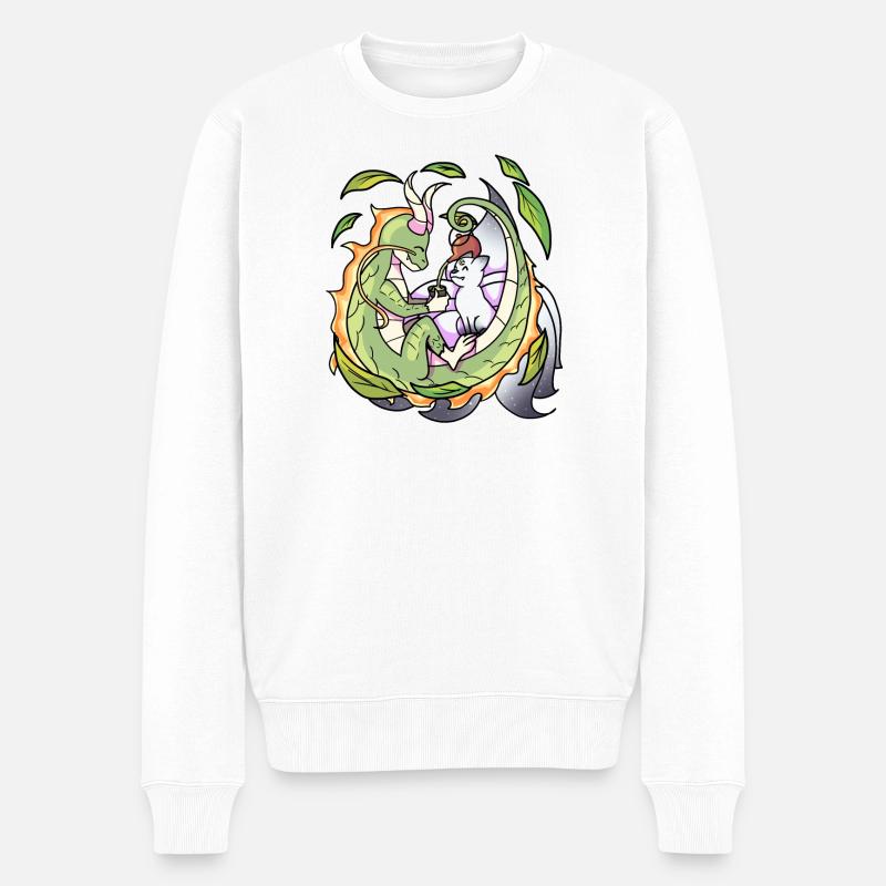 Drache & Fuchs Japan Art - Männer Premium Bio Pullover - Weiß