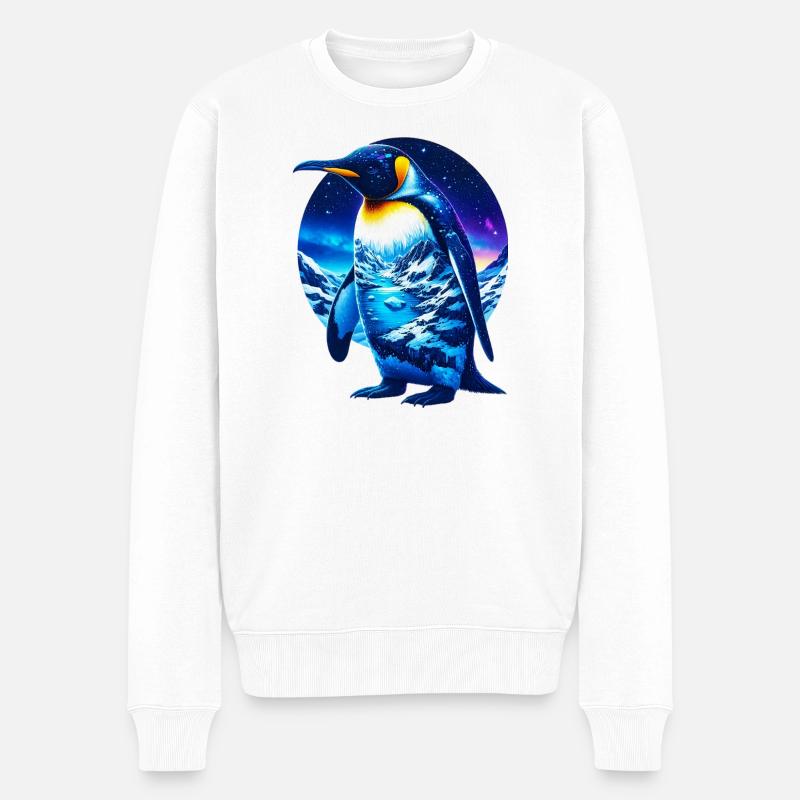 Pinguin - Männer Premium Bio Pullover - Weiß