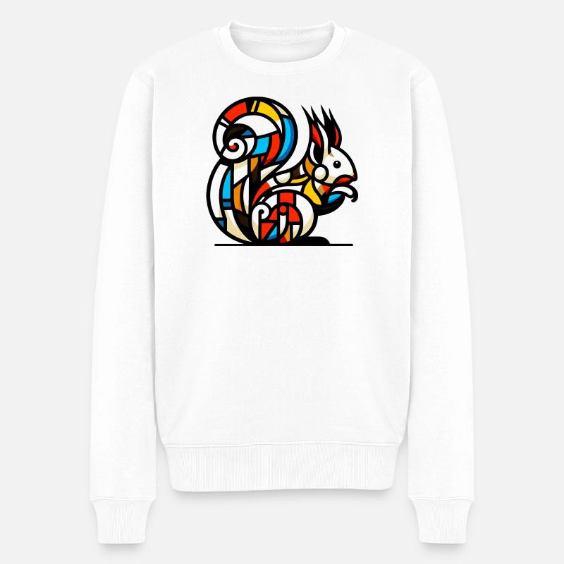 Eichhörnchen - Männer Premium Bio Pullover - Weiß